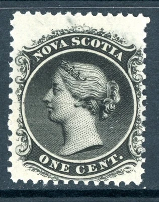 Canada 1860 Nova Scotia 1¢ Black on White Paper Scott #8a MNH G926 - Image 1 of 4
