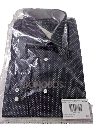 Camisa de vestir BONOBOS para hombre Jetsetter edición limitada ciruela sónica calce ajustado manga larga 16,5x33 Foto 1 de 3