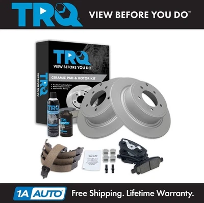 Kit de pastillas de freno trasero y rotor TRQ para Jeep Patriot Compass 2013 Chrysler 200 2017 Foto 1 de 4