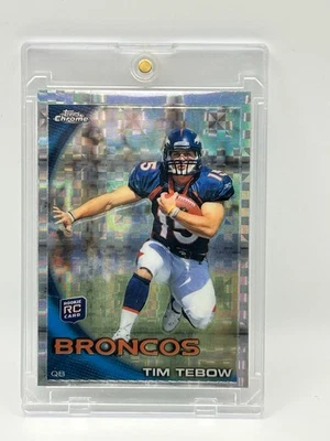 2010 Topps Chrome Tim Tebow RC Xfractors Rookie #C100 Broncos - Image 1 of 2