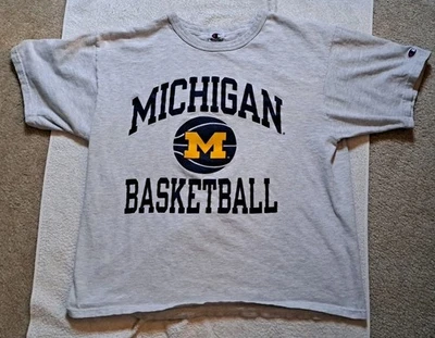 Camiseta De Colección Campeón Michigan Wolverines Baloncesto Adulto XL Gris Años 90 Foto 1 de 4