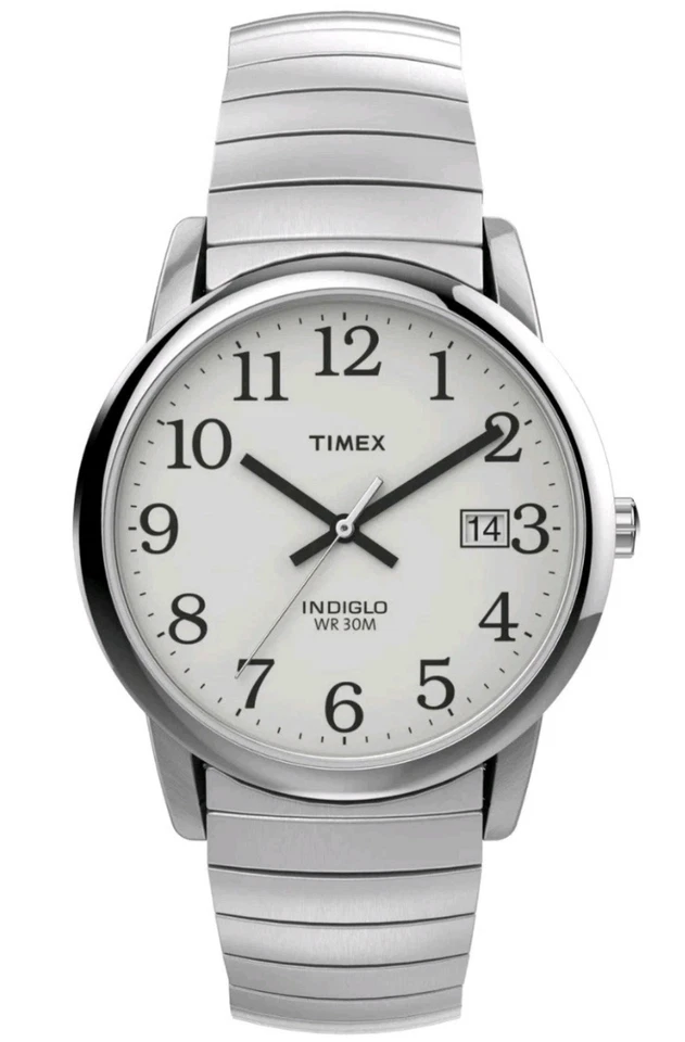 Timex T2H451 Men's Easy Reader Expansion Band Watch Indiglo Date