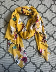 Joules women’s yellow floral scarf neck tie shawl - Picture 1 of 2