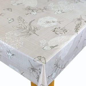 Harper Grey  PVC Vinyl Wipe Clean Oilcloth Tablecloth - Picture 1 of 2