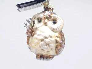 Weihnachten Christbaumschmuck Eule Decoris Braun Glasanhänger  Weihnachtsdeko - Bild 1 von 4