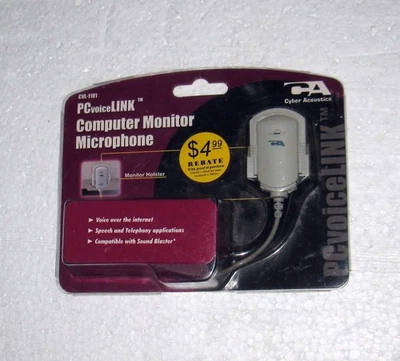 NEW SEALED Vintage CVL-1101 Cyber Acoustics PC voice LINK Microphone Beige - Image 1 of 3