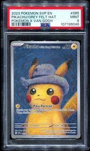 PSA 9 - Pikachu with Grey Felt Hat 085 Promo Pokemon Card TCG Van Gogh 2023 MINT - Picture 1 of 6