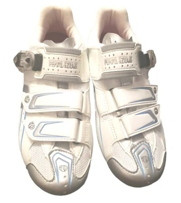 Zapatos de ciclismo de carretera Pearl Izumi Race blancos plateados azules para mujer talla EU 39 US 8,5 Foto 1 de 4