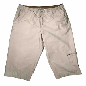 Columbia Capri Pantacourt Crop Pants Womens XL Cropped Beige Khaki Hiking - Picture 1 of 11