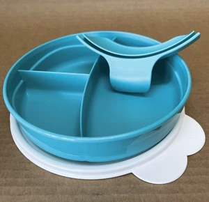 Tupperware Baby Stages Set Plato Dividido/Cuenco Mango y Sello Azul Nuevo - Imagen 1 de 2
