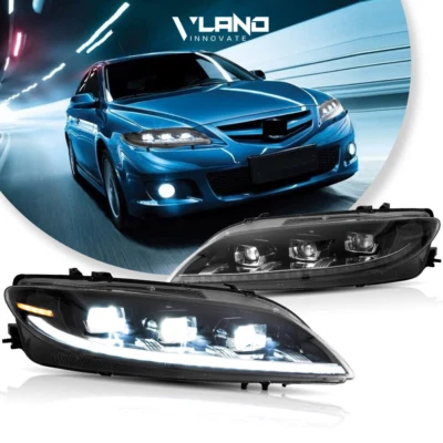 VLAND FULL LED DRL Projector Headlights Fit For Mazda 6 2003-2008 Assembly - Image 1 of 4