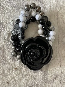 Pulsera de triple hebra rosa negra de colección - Imagen 1 de 9