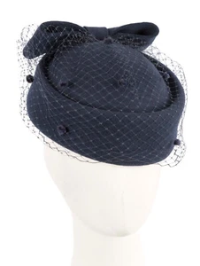 Unique navy felt hat with veil by Max Alexander 100% Australian Owned Seller - Picture 1 of 7