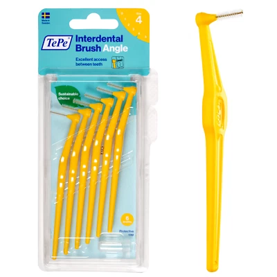 Limpadores de ângulo de escova interdental TEPE - Escovas entre dentes, amarelo 0,7 mm - Imagem 1 de 4