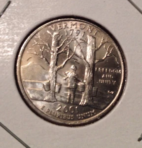 2001 P or D Vermont 50 States Quarter - Picture 1 of 2