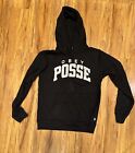 OBEY posse records hooded sweatshirt M Black logo Streetwear VINTAGE made in USA