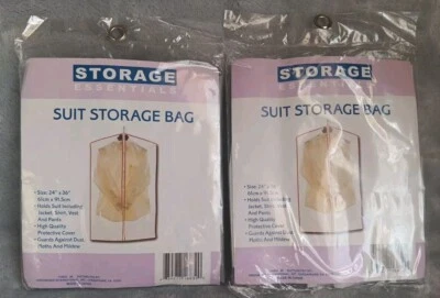 2 bolsas de almacenamiento de traje 24” X 36” 1 blanco 1 gris cremallera completa Foto 1 de 3