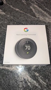 Google Nest Learning Thermostat 3rd Gen Black T3018US - Brand New - Picture 1 of 4