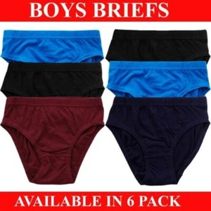 Ragazzi Intimo 6 Confezione Bambini Slip Misto Cotone Mutande Slip Età 2-13 Anni - Foto 1 di 9