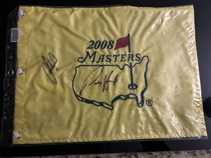 2008 Original Masters Pin Flag Signed By Lee Westwood and Padraig Harrington - Picture 1 of 3