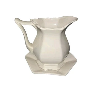 Pitcher & Basin Set French Ivory Country Farmhouse Ceramic - Picture 1 of 9