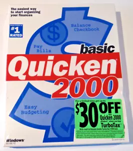 Basic Quicken 2000 Windows 95/98/NT Vintage Accounting Software CD-ROM - Sealed - Picture 1 of 12