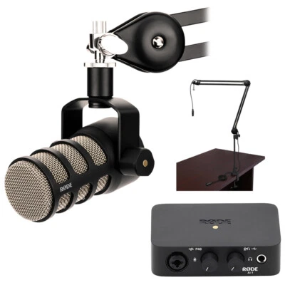 Rode Dynamic Podcast Mic Bundle w/ Rode AI-1 Audio Interface & Broadcast Arm - Image 1 of 4