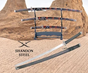 Tactical Two Tone Dragon Design 3 Piece Samurai Katana Sword Set Set 58BG4 - Picture 1 of 2