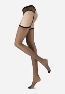 Oroblu TEMPTATION Sensual 15 Den Sheer Tights with Attached Tulle Suspender Belt - Image 1 of 2