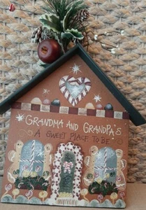 Christmas Gingerbread House Plaque Grandma And Grandpa's Wall Hanging Gift... - Picture 1 of 7
