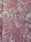 Vintage Maroon and Gold Leafy Print Heavy Upholstery Fabric 2 Yards