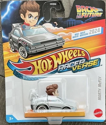 Hot Wheels Racer Verse Back To The Future MARTY McFLY Time Machine 2024 OG Card - Image 1 of 3
