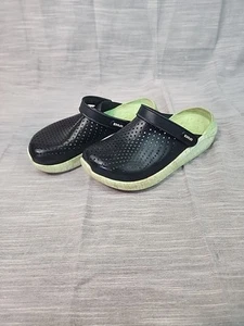 Crocs Literide Slip On 360 Lightweight Clog Shoes Unisex W8 M6 Black Green - Picture 1 of 9