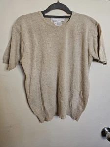 Clan Douglas Women Pure 100% Cashmere Sweater Size Medium Beige Scottish Vintage - Picture 1 of 5