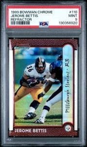 Bowman Chrome Refractor #110 1999 Jerome Bettis PSA 9 como nuevo - Imagen 1 de 2