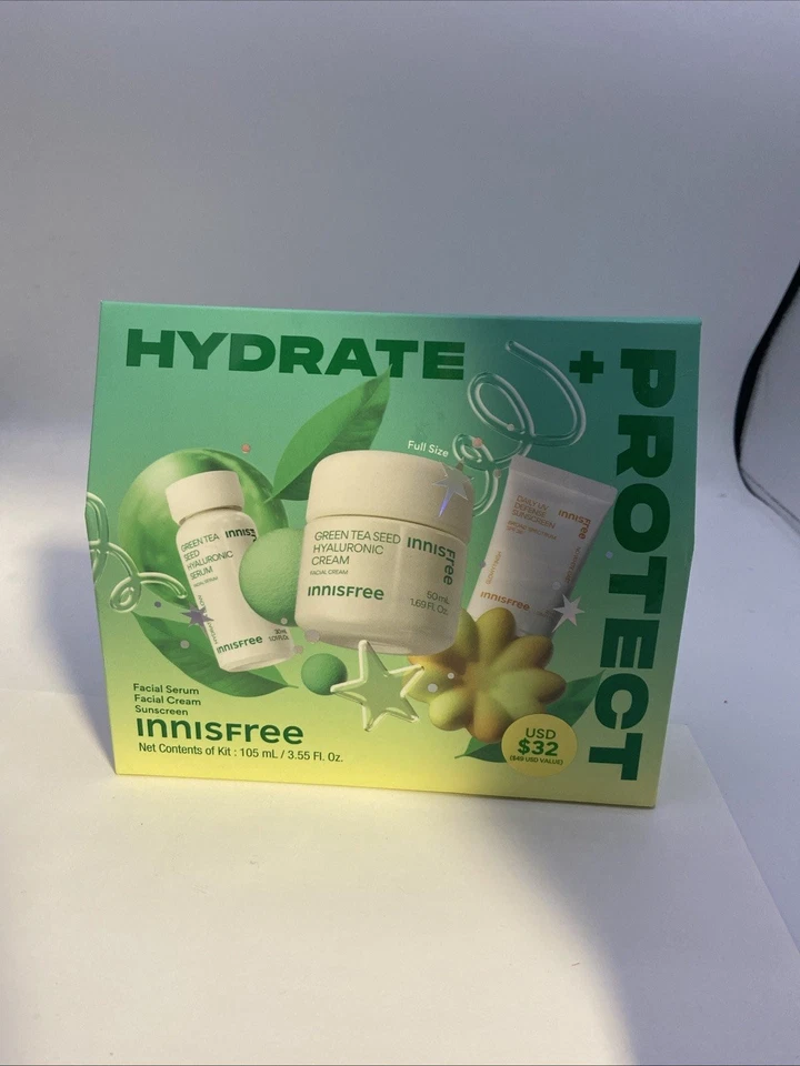 Innisfree Hydrate + Protect Juego de Cuidado de la Piel Edición Limitada, Nuevo, Valor $49 Foto 1 de 1