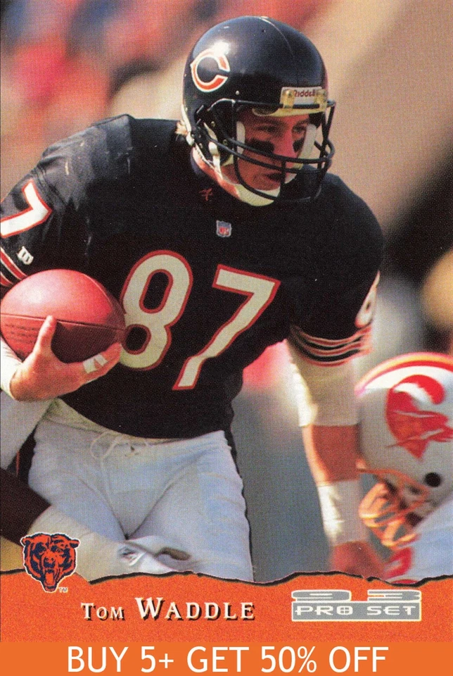 1993 Pro Set #83 Tom Waddle Chicago Bears Football - Image 1 of 2