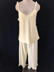 Laundry pjs set size XL Shelli Segal elastic waist sleeveless ruffle V neck NEW - Picture 1 of 11