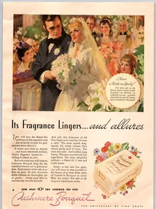 Advertising Print Ad 1935 Cashmere Bouquet Its Fragrance Lingers and Allures - Picture 1 of 1