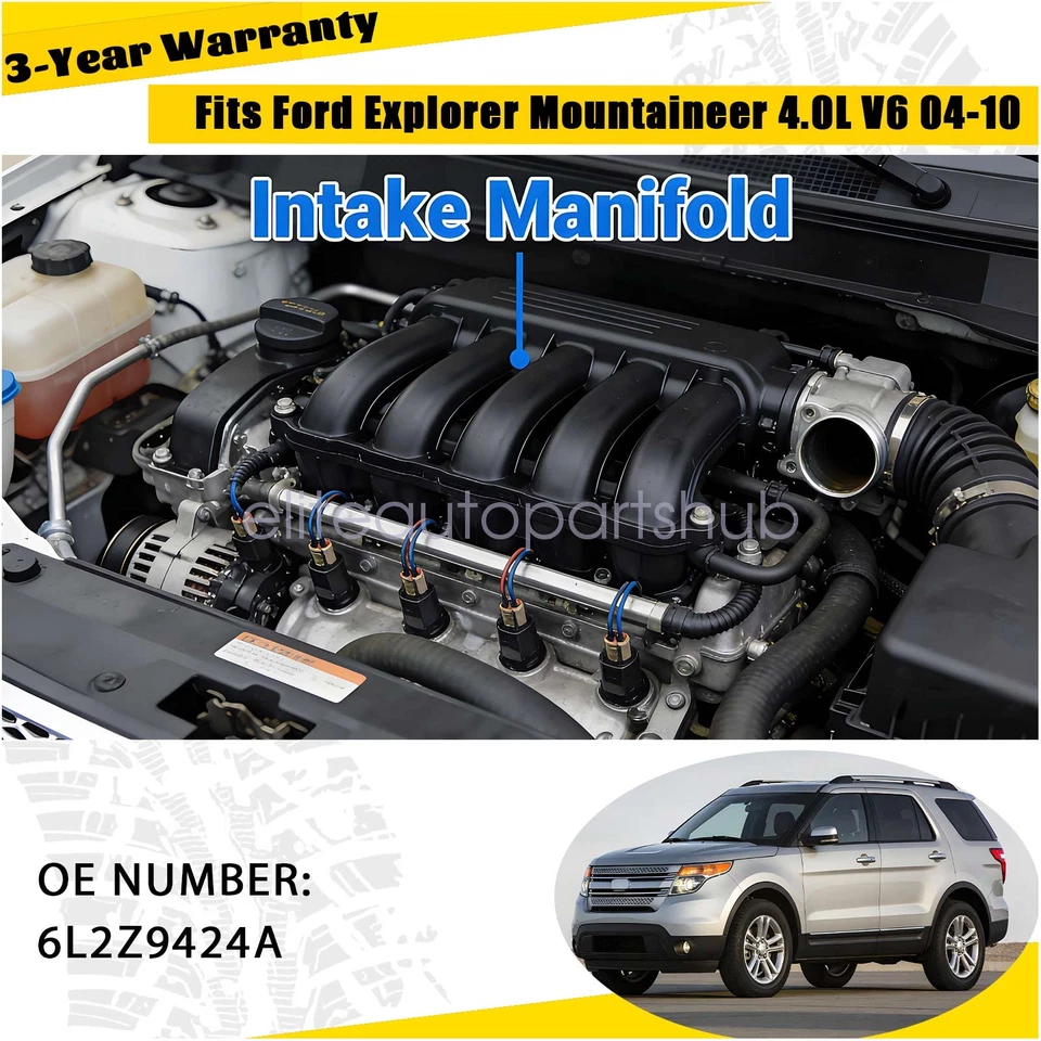 Colector de admisión de plástico superior para Ford Explorer Sport V6 4,0 L 2004-2010 Foto 1 de 4