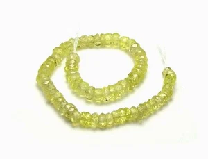 Cuentas de rondelle microfacéticas naturales 9 cttw 4" hebra zafiro verde 2,5-3 mm - Imagen 1 de 2