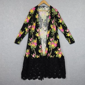 Trelise Cooper Curate Cardigan Womens Medium Floral Knit Cotton Cashmere Lace - Picture 1 of 12