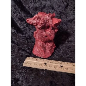 Vintage roter Drache mit Baby Resin Figur Statue Welsh Gwynedd Snowdonia Wales selten - Bild 1 von 5
