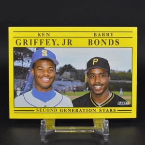1991 Fleer Baseball Second Generation Stars #710 Ken Griffey JR & Barry Bonds MN - Picture 1 of 3
