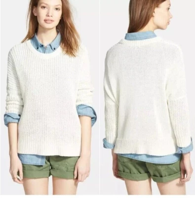 Suéter Pullover Grueso Tejido Algodón Lino Avena Agitador Madewell XS muy bueno Foto 1 de 4
