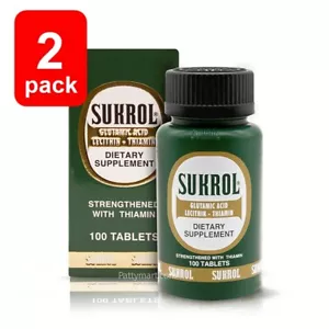 Sukrol Dietary Supplement Strengthened with Thiamin 100 Tabs 2 PACK - Picture 1 of 3