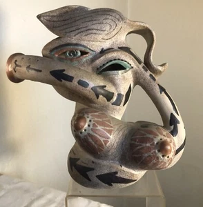 VINTAGE SIGNED TITLED STUDIO ART POTTERY CERAMIC SCULPTURE VASE KARIN SWILDENS - Bild 1 von 7