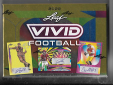2023 Leaf Vivid Football HOBBY Box SEALED 5 AUTO PER BOX