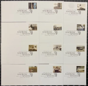 USPS First Day Of Issue Stamp 'Andrew Wyeth : Art' Qty 12, 2017 B&W Cancel - New - Picture 1 of 13