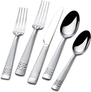 Neu International Carlisle 20-teiliges Set Gewebt Edelstahl Besteck Besteck 3Ava - Bild 1 von 8